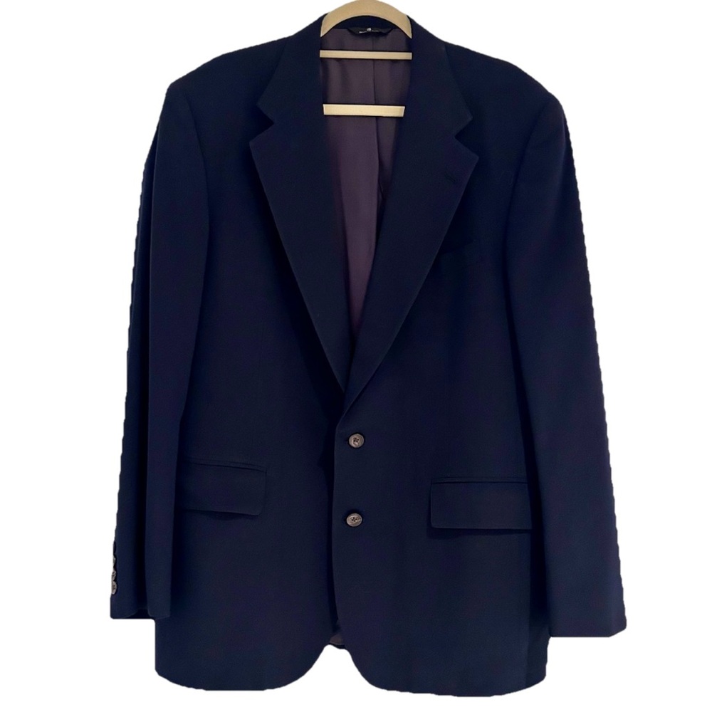 Vintage Polo University by Ralph Lauren Blazer Navy Blue 44 Made in USA Wool EUC